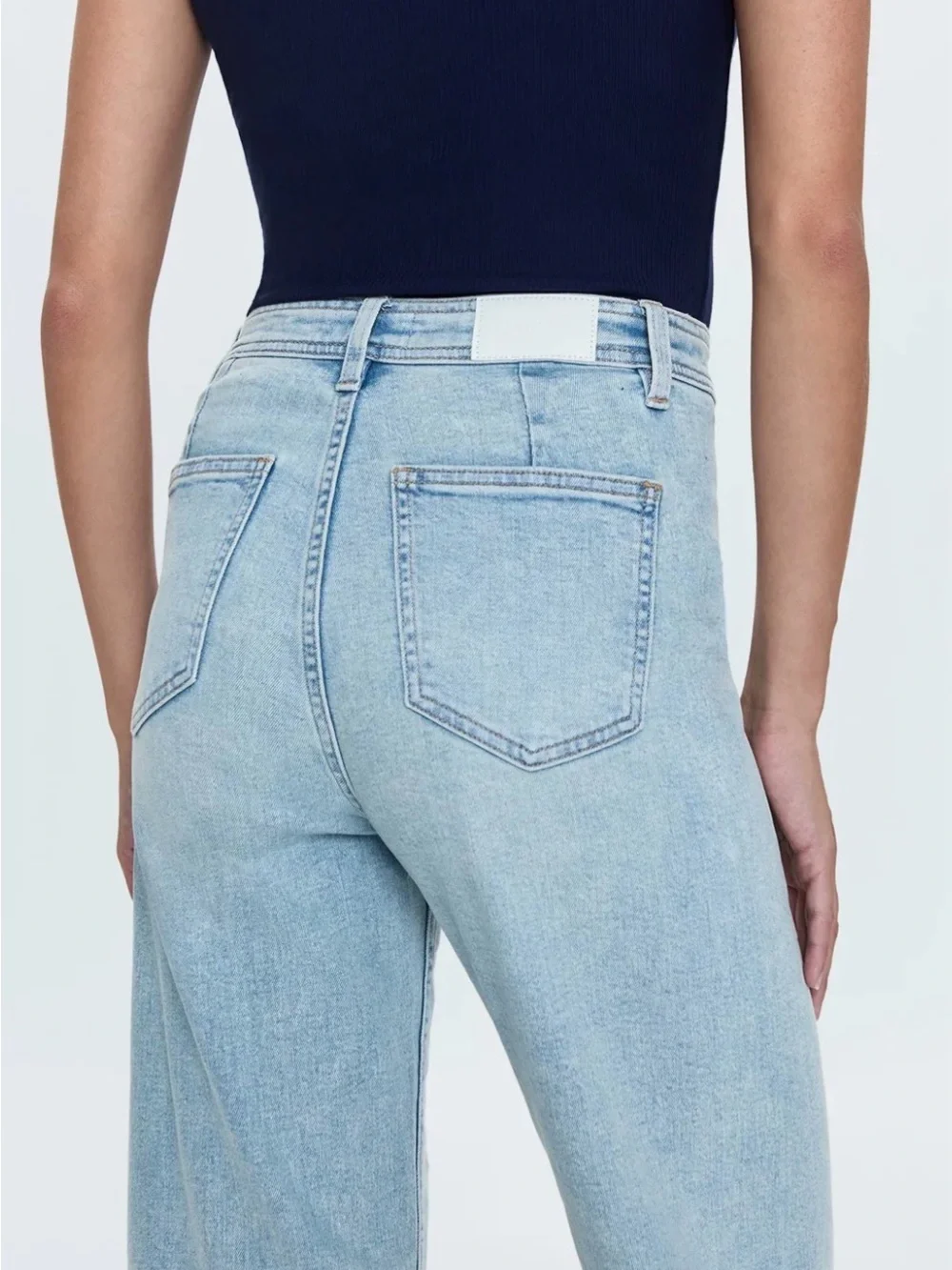 pistola Light Blue High-Rise Wide-Leg Jeans. Inseam is 25” - Picture 4 of 6